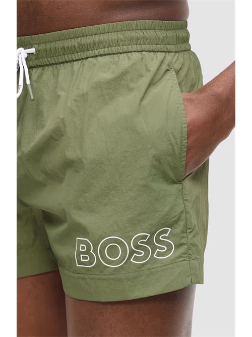 Boxer da mare con logo stampato a contorno BOSS | MOONEYE351-50469280